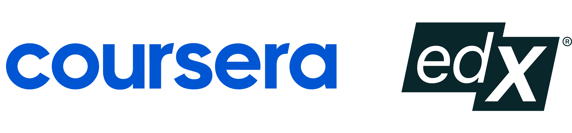 Coursera and edX logos