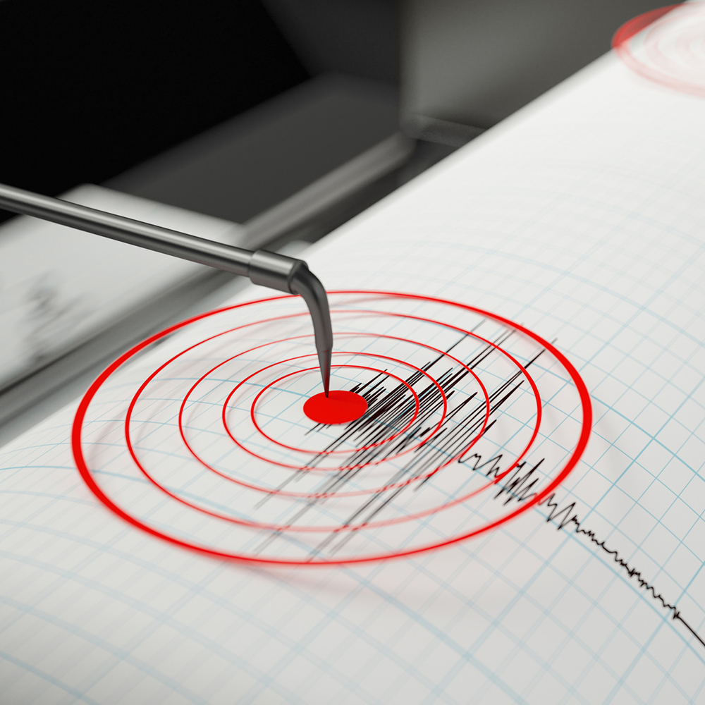 target with seismograph over it