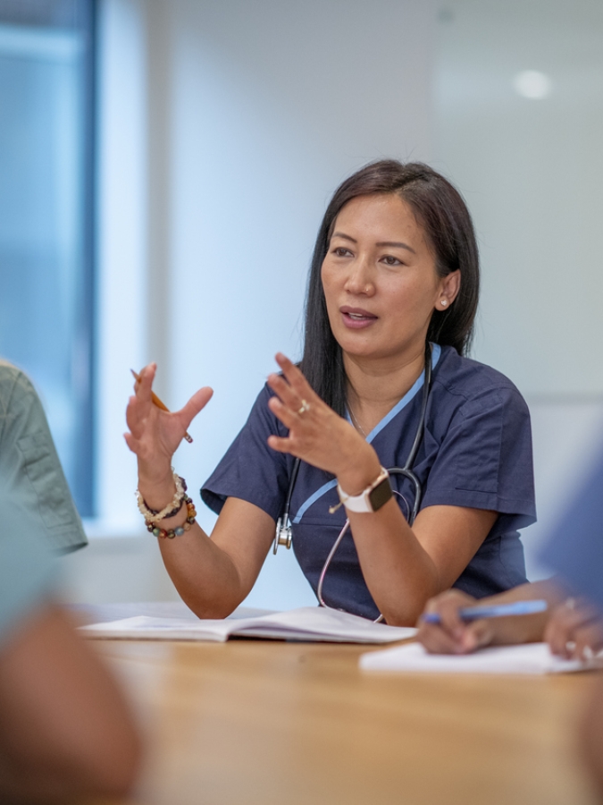 healthcare professionals having a meeting.