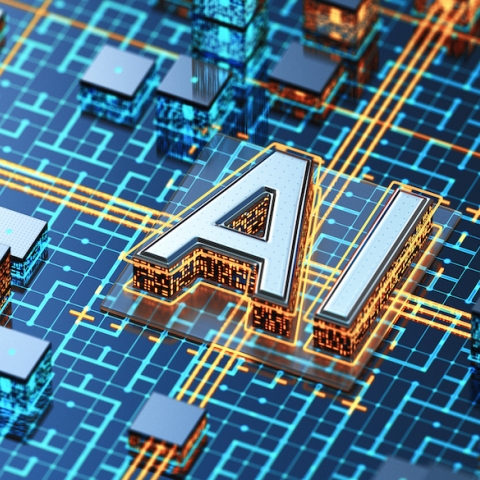 Artificial Intelligence (AI) Concept Illustration.