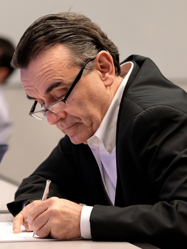 Man writing notes.