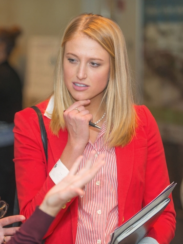 student having a discussion.