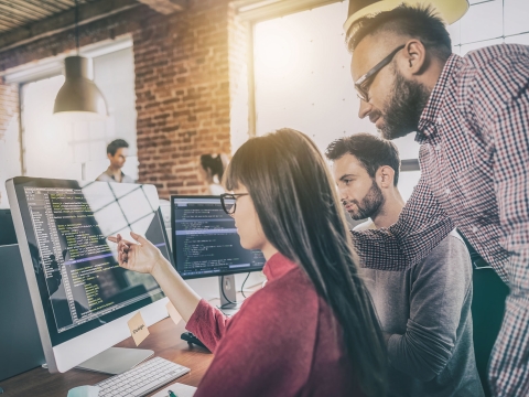 Group working together at computer
