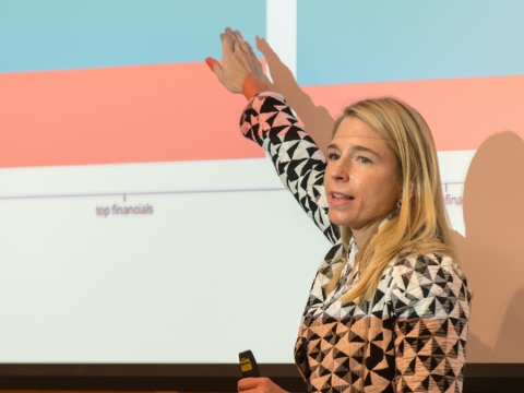 woman presenting