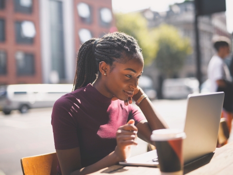 Student with a laptop
